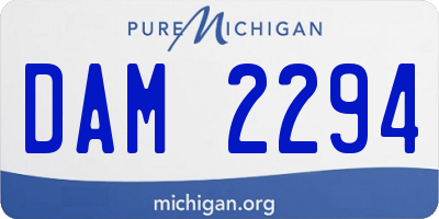 MI license plate DAM2294