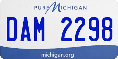 MI license plate DAM2298