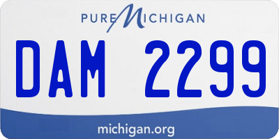 MI license plate DAM2299