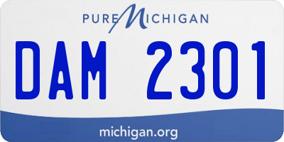 MI license plate DAM2301