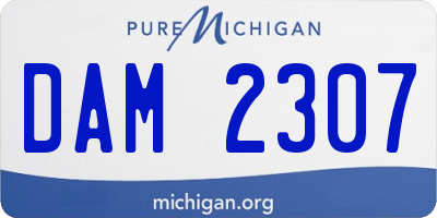 MI license plate DAM2307