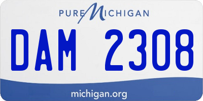 MI license plate DAM2308
