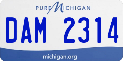 MI license plate DAM2314
