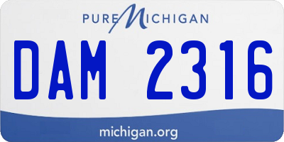 MI license plate DAM2316