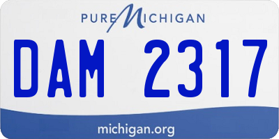 MI license plate DAM2317