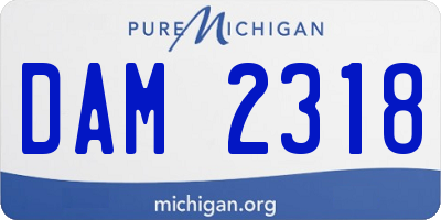 MI license plate DAM2318