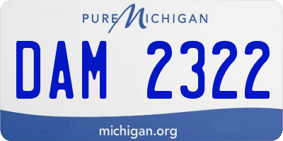 MI license plate DAM2322