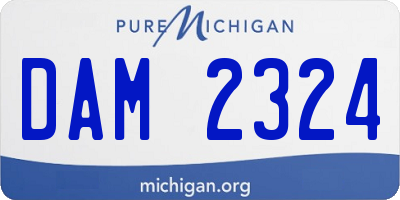MI license plate DAM2324