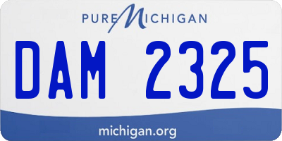 MI license plate DAM2325