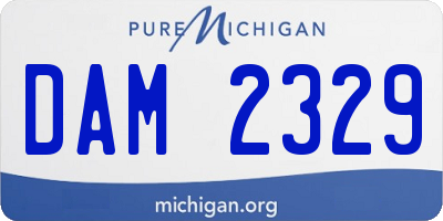 MI license plate DAM2329
