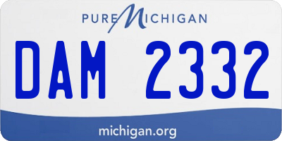 MI license plate DAM2332