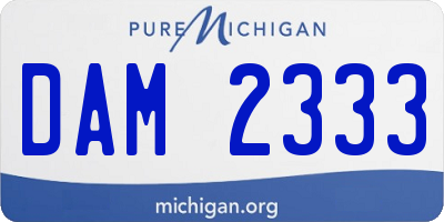 MI license plate DAM2333
