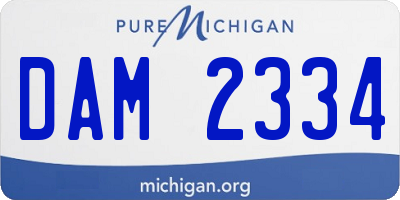 MI license plate DAM2334