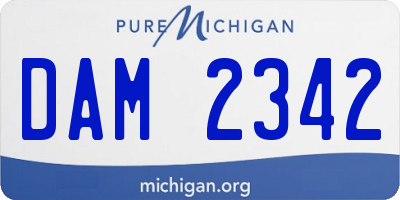 MI license plate DAM2342