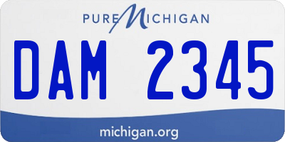 MI license plate DAM2345