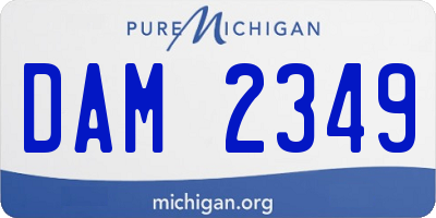 MI license plate DAM2349