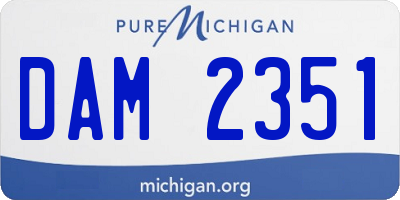 MI license plate DAM2351