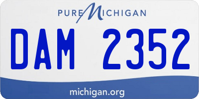 MI license plate DAM2352