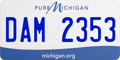 MI license plate DAM2353