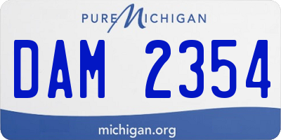 MI license plate DAM2354