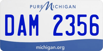 MI license plate DAM2356