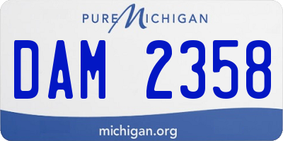 MI license plate DAM2358