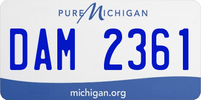 MI license plate DAM2361
