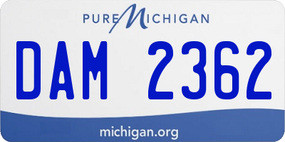 MI license plate DAM2362