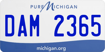 MI license plate DAM2365
