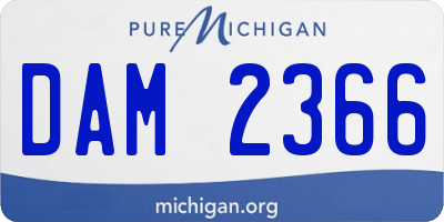 MI license plate DAM2366