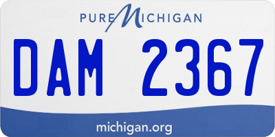 MI license plate DAM2367