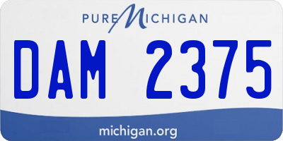 MI license plate DAM2375