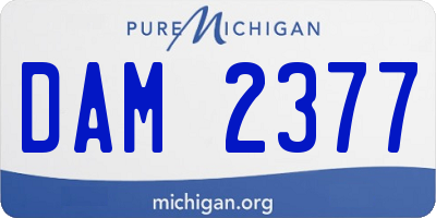 MI license plate DAM2377
