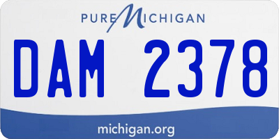 MI license plate DAM2378