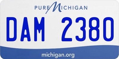 MI license plate DAM2380