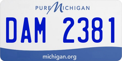 MI license plate DAM2381