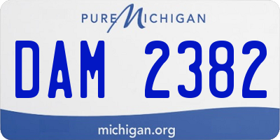 MI license plate DAM2382