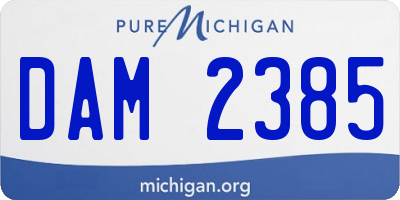 MI license plate DAM2385