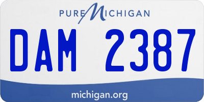 MI license plate DAM2387