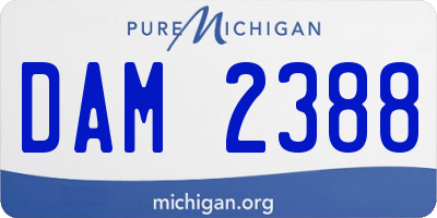 MI license plate DAM2388