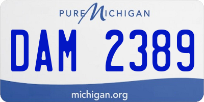 MI license plate DAM2389