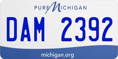 MI license plate DAM2392