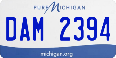 MI license plate DAM2394