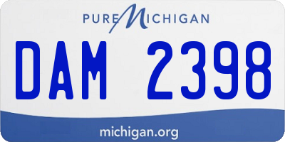 MI license plate DAM2398