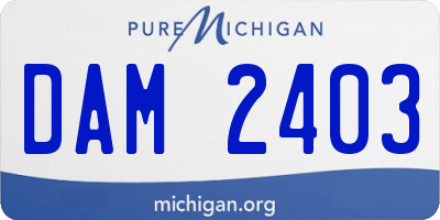 MI license plate DAM2403
