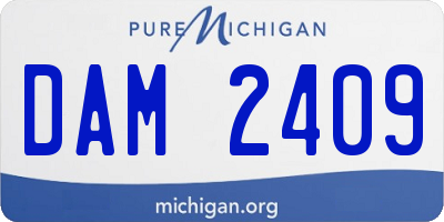 MI license plate DAM2409