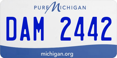 MI license plate DAM2442