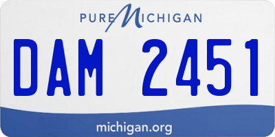 MI license plate DAM2451