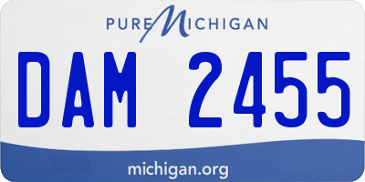 MI license plate DAM2455