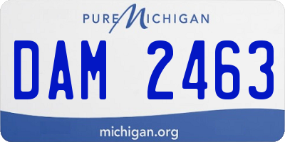 MI license plate DAM2463